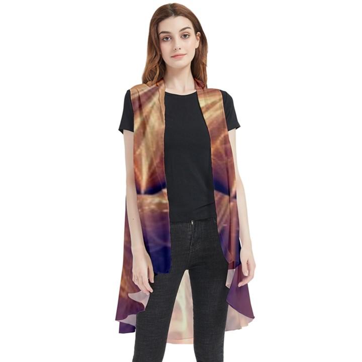 Sun Fractal Sleeveless Chiffon Waistcoat Shirt