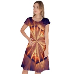 Sun Fractal Classic Short Sleeve Dress by Sparkle