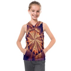 Sun Fractal Kids  Sleeveless Hoodie by Sparkle