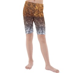 Glitter Gold Kids  Mid Length Swim Shorts by Sparkle