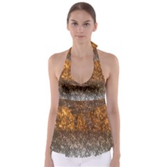 Glitter Gold Babydoll Tankini Top by Sparkle