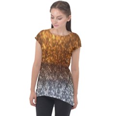 Glitter Gold Cap Sleeve High Low Top by Sparkle