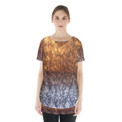 Glitter Gold Skirt Hem Sports Top by Sparkle