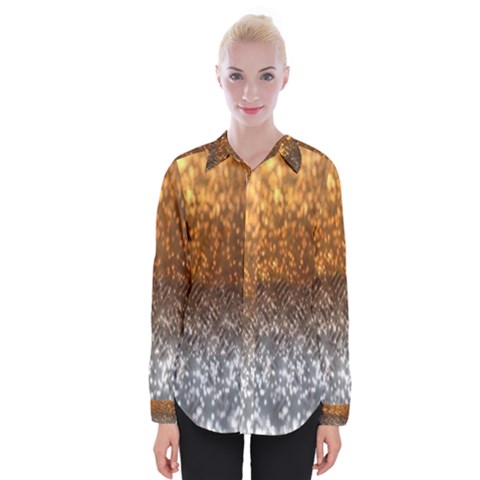 Glitter Gold Womens Long Sleeve Shirt by Sparkle