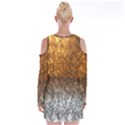 Glitter Gold Velvet Long Sleeve Shoulder Cutout Dress View2