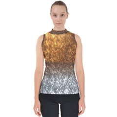 Glitter Gold Mock Neck Shell Top by Sparkle