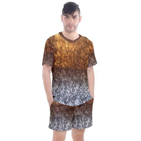 Glitter Gold Men s Mesh Tee And Shorts Set by Sparkle