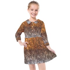 Glitter Gold Kids  Quarter Sleeve Shirt Dress by Sparkle