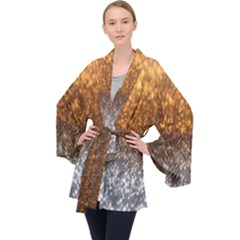 Glitter Gold Long Sleeve Velvet Kimono  by Sparkle