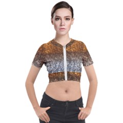 Glitter Gold Short Sleeve Cropped Jacket by Sparkle