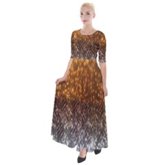 Glitter Gold Half Sleeves Maxi Dress by Sparkle