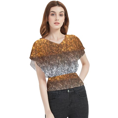 Glitter Gold Butterfly Chiffon Blouse by Sparkle