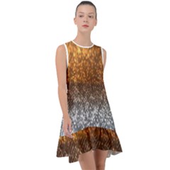 Glitter Gold Frill Swing Dress by Sparkle