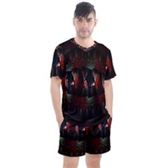 Twist Flower Men s Mesh Tee And Shorts Set