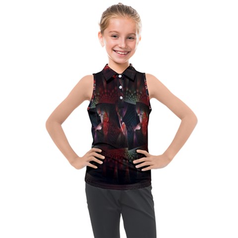 Twist Flower Kids  Sleeveless Polo Tee by Sparkle