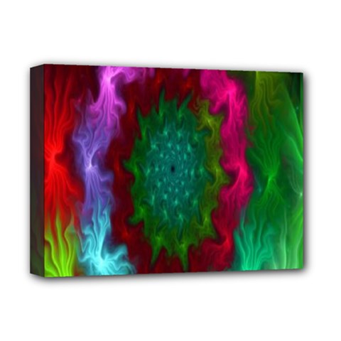 Rainbow Waves Deluxe Canvas 16  X 12  (stretched)  by Sparkle