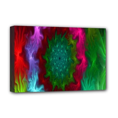 Rainbow Waves Deluxe Canvas 18  X 12  (stretched) by Sparkle