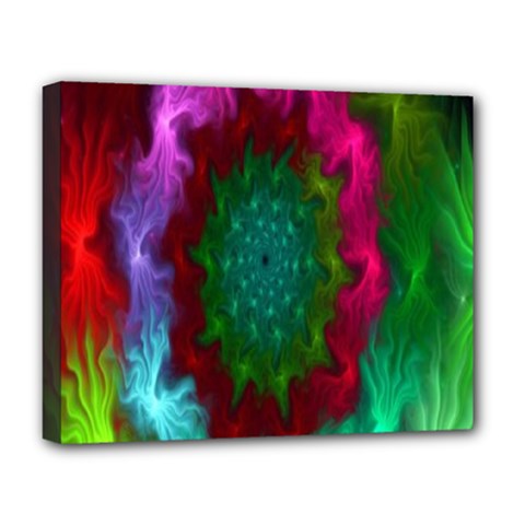 Rainbow Waves Deluxe Canvas 20  X 16  (stretched) by Sparkle