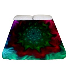 Rainbow Waves Fitted Sheet (king Size) by Sparkle