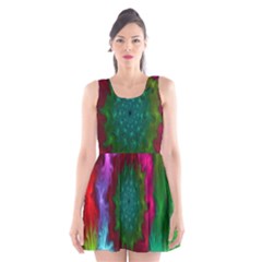 Rainbow Waves Scoop Neck Skater Dress by Sparkle