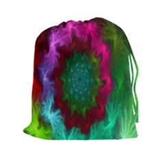 Rainbow Waves Drawstring Pouch (2xl) by Sparkle