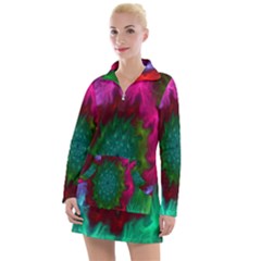 Rainbow Waves Women s Long Sleeve Casual Dress by Sparkle