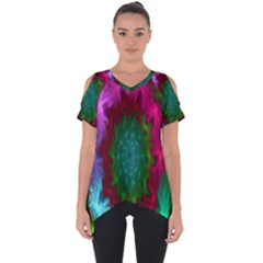 Rainbow Waves Cut Out Side Drop Tee by Sparkle