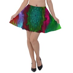 Rainbow Waves Velvet Skater Skirt by Sparkle