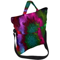 Rainbow Waves Fold Over Handle Tote Bag