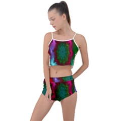 Rainbow Waves Summer Cropped Co-ord Set by Sparkle