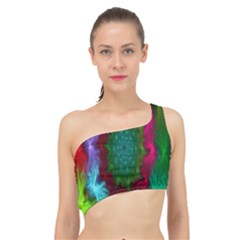 Rainbow Waves Spliced Up Bikini Top  by Sparkle