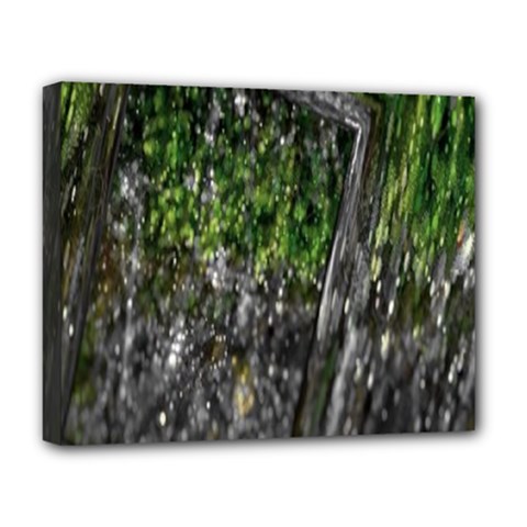 Green Glitter Squre Deluxe Canvas 20  X 16  (stretched) by Sparkle