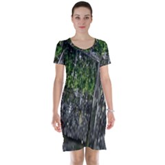 Green Glitter Squre Short Sleeve Nightdress