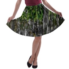 Green Glitter Squre A-line Skater Skirt