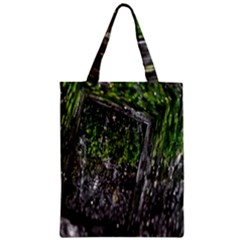 Green Glitter Squre Zipper Classic Tote Bag by Sparkle