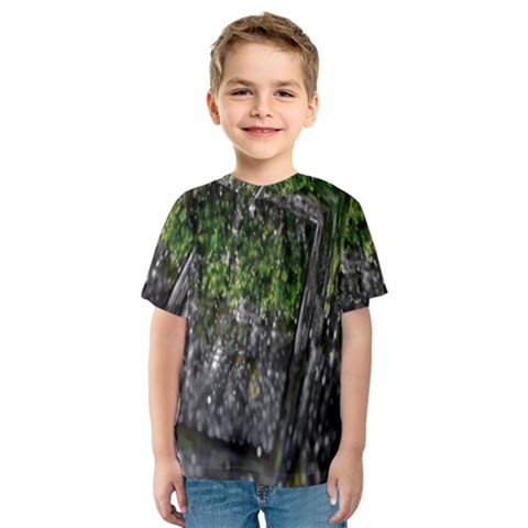 Green Glitter Squre Kids  Sport Mesh Tee by Sparkle