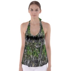 Green Glitter Squre Babydoll Tankini Top by Sparkle