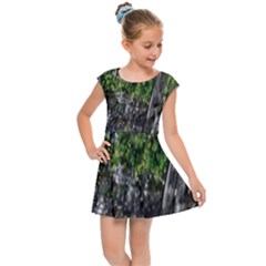 Green Glitter Squre Kids  Cap Sleeve Dress by Sparkle