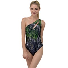 Green Glitter Squre To One Side Swimsuit