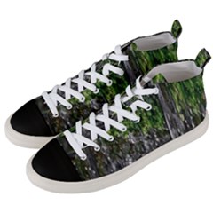 Green Glitter Squre Men s Mid-top Canvas Sneakers by Sparkle