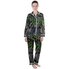 Green Glitter Squre Satin Long Sleeve Pyjamas Set by Sparkle