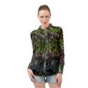 Green Glitter Squre Long Sleeve Chiffon Shirt View1