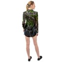 Green Glitter Squre Long Sleeve Chiffon Shirt View2