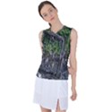 Green Glitter Squre Women s Sleeveless Sports Top View1