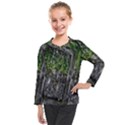 Green Glitter Squre Kids  Long Mesh Tee View1