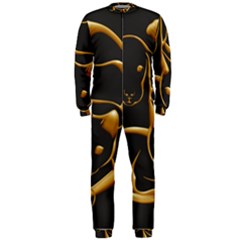 Gold Dog Cat Animal Jewel Onepiece Jumpsuit (men)  by HermanTelo