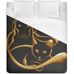 Gold Dog Cat Animal Jewel Duvet Cover (california King Size)