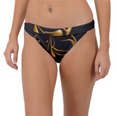 Gold Dog Cat Animal Jewel Band Bikini Bottom