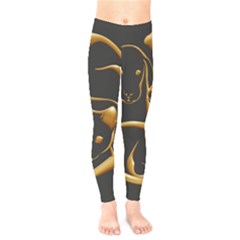 Gold Dog Cat Animal Jewel Kids  Leggings