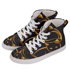 Gold Dog Cat Animal Jewel Women s Hi-top Skate Sneakers